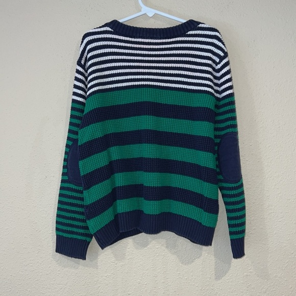 Hanna Andersson Blue and Green Crewneck striped Sweater top size 120 - Picture 4 of 6